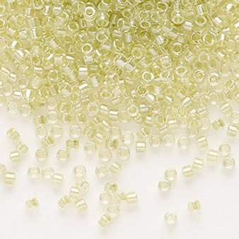DB0903 - 11/0 - Miyuki Delica - Transparent Colour-Lined Peridot Green - 50gms - Cylinder Seed Beads