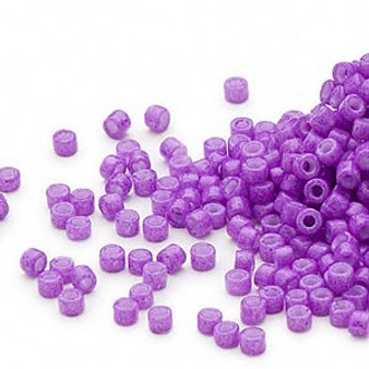 DB1379 - 11/0 - Miyuki Delica - Opaque White-Lined Violet - 50gms - Cylinder Seed Beads