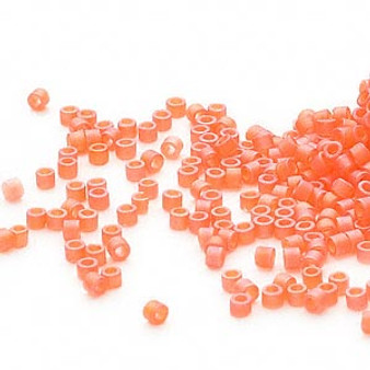 DB0855- 11/0 - Miyuki Delica - Transparent Matte Rainbow Carrot - 50gms - Cylinder Seed Beads