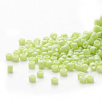 DB0876 - 11/0 - Miyuki Delica - Opaque Matte Rainbow Light Green - 50gms - Cylinder Seed Beads