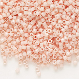 DB1493 - 11/0 - Miyuki Delica - Opaque White Glazed Dark Peach - 7.5gms - Cylinder Seed Beads