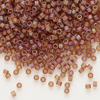 DB0853 - 11/0 - Miyuki Delica - Transparent Matte Rainbow Dark Topaz Brown - 50gms - Cylinder Seed Beads