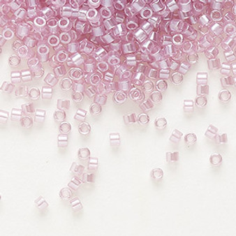 DB1473 - 11/0 - Miyuki Delica - Transparent Crystal Glazed Luster Rose Pearl - 7.5gms - Cylinder Seed Beads