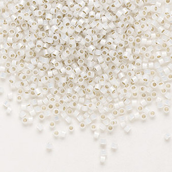 DB0221 - 11/0 - Miyuki Delica - Translucent Silver Lined White Opal - 50gms - Cylinder Seed Beads
