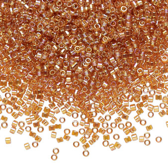 DB1241 - 11/0 - Miyuki Delica - Transparent Rainbow Marigold - 7.5gms - Cylinder Seed Beads