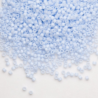 DB1527 - 11/0 - Miyuki Delica - Opaque Matte White Glazed Rainbow Sky Blue - 7.5gms - Cylinder Seed Beads