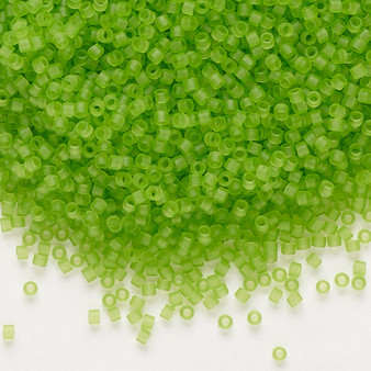 DB1266 - 11/0 - Miyuki Delica - Translucent Matte Lime - 50gms - Cylinder Seed Beads