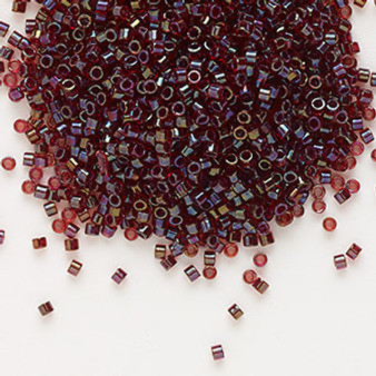 DB0296 - 11/0 - Miyuki Delica - Transparent Colour Lined Dark Cranberry - 50gms - Cylinder Seed Beads