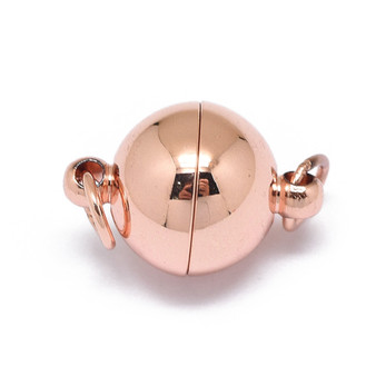 Magnetic Clasp - Round 15mm x 10mm with loops - Rose Gold - 2 pack - N45 Grade Strong Magnet, Long-Lasting Plated