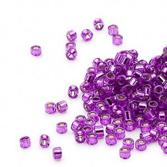 DB1345 - 11/0 - Miyuki Delica - Transparent Silver Lined Frosted Red Violet - 50gms - Cylinder Seed Beads