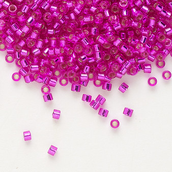 DB1340 - 11/0 - Miyuki Delica - Transparent Silver Lined Fuschia - 50gms - Cylinder Seed Beads