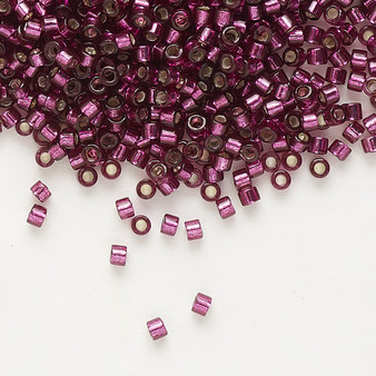 DB1342 - 11/0 - Miyuki Delica - Transparent Silver Lined Dark Rose - 50gms - Cylinder Seed Beads