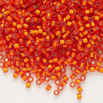 DB0682 - 11/0 - Miyuki Delica - Transparent Silver Lined Frosted Orange - 50gms - Cylinder Seed Beads