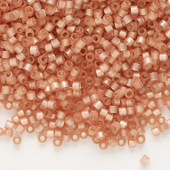 DB0622 - 11/0 - Miyuki Delica - Transparent Silver Lined Opal Peach - 50gms - Cylinder Seed Beads