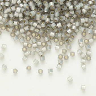 DB0630 - 11/0 - Miyuki Delica - Transparent Silver Lined Opal Grey - 50gms - Cylinder Seed Beads