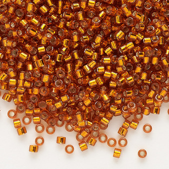 DB1333 - 11/0 - Miyuki Delica - Transparent Silver Lined Light Orange - 7.5gms - Cylinder Seed Beads