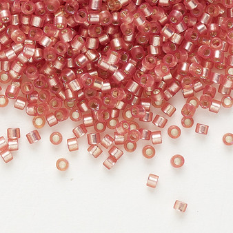 DB0685 - 11/0 - Miyuki Delica - Transparent Silver Lined Frosted Dark Rose - 50gms - Cylinder Seed Beads