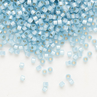 DB0628 - 11/0 - Miyuki Delica - Transparent Silver Lined Opal Light Blue - 50gms - Cylinder Seed Beads