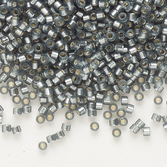 DB0697 - 11/0 - Miyuki Delica - Transparent Silver Lined Frosted Grey - 50gms - Cylinder Seed Beads