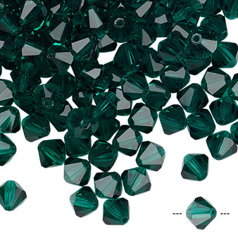 6mm - Preciosa Czech - Emerald - 144pk - Faceted Bicone Crystal