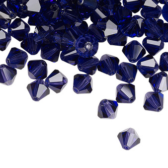 6mm - Preciosa Czech - Deep Tanzanite - 144pk - Faceted Bicone Crystal