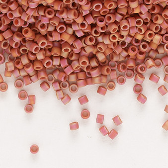 DB2306 - 11/0 - Miyuki Delica - Opaque Matte Rainbow Carnelian Red - 50gms - Cylinder Seed Beads