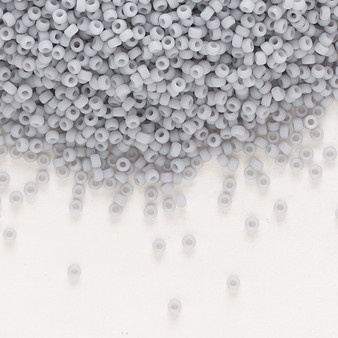 15-498F - 15/0 - Miyuki - Opaque Matte Ghost Grey - 35gms Glass Round Seed Beads