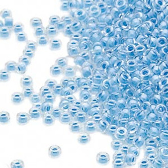 15-221 - 15/0 - Miyuki - Transparent Colour-Lined Luster Medium Blue - 35gms Glass Round Seed Beads