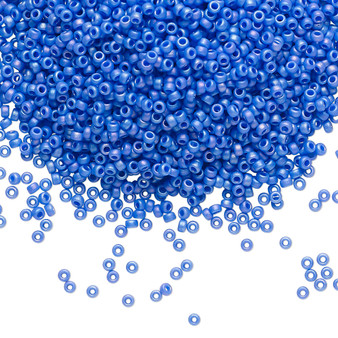15-417FR - 15/0 - Miyuki - Opaque Matte Rainbow Cyan Blue - 35gms Glass Round Seed Beads