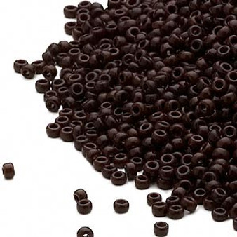 15-409 - 15/0 - Miyuki - Opaque Dark Brown - 35gms Glass Round Seed Beads