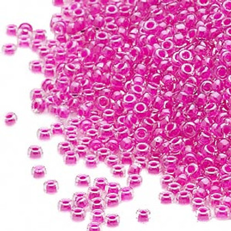 15-209 - 15/0 - Miyuki - Transparent Colour-Lined Luster Fuschia - 35gms Glass Round Seed Beads