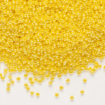 15-422D - 15/0 - Miyuki - Opaque Luster Canary - 35gms Glass Round Seed Beads