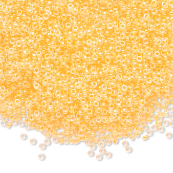 15-1121 - 15/0 - Miyuki - Transparent Luminous Colour Lined Neon Sun Yellow - 35gms Glass Round Seed Beads