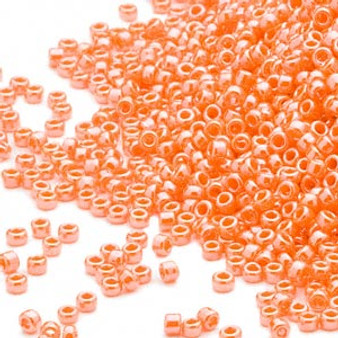 15-423 - 15/0 - Miyuki - Opaque Luster Light Orange - 35gms Glass Round Seed Beads
