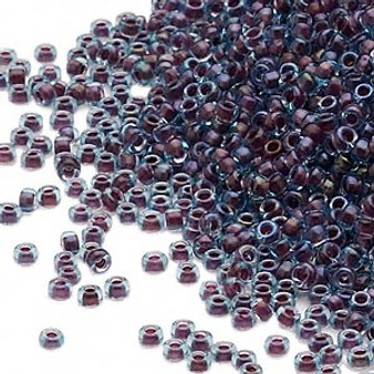 15-1839 - 15/0 - Miyuki - Transparent Colour Lined Rainbow Purple - 35gms Glass Round Seed Beads