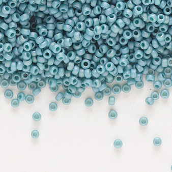 15-4702 - 15/0 - Miyuki - Opaque Matte Rainbow Nile Blue - 35gms Glass Round Seed Beads
