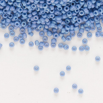 15-4704 - 15/0 - Miyuki - Opaque Matte Rainbow Mermaid Blue - 8.2gms Vial Glass Round Seed Beads
