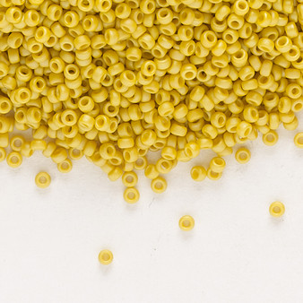 15-4692 - 15/0 - Miyuki - Opaque Matte Rainbow Citron - 8.2gms Vial Glass Round Seed Beads