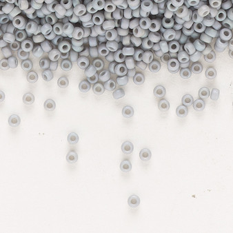 15-4705 - 15/0 - Miyuki - Opaque Matte Rainbow Shark fin Grey - 8.2gms Vial Glass Round Seed Beads
