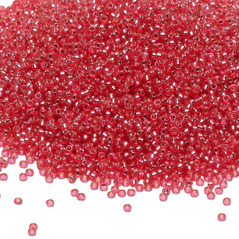 15-4266 - 15/0 - Miyuki - Duracoat Translucent Silver Lined Hot Pink - 35gms Glass Round Seed Beads