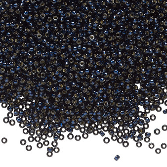 15-4282 - 15/0 - Miyuki - Duracoat Transparent Silver Lined Dark Navy Blue - 8.2gms Vial Glass Round Seed Beads