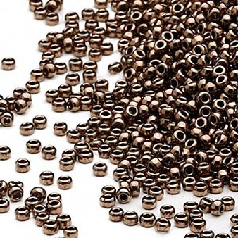 15-457 - 15/0 - Miyuki - Opaque Metallic Dark Gold - 35gms Vial Glass Round Seed Beads