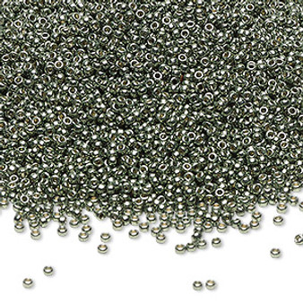 15-4215 - 15/0 - Miyuki - Duracoat® Opaque Galvanised Sage Green - 35gms Glass Round Seed Beads