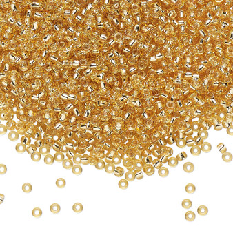 11-3 - 11/0 - Miyuki - Transparent Silver Lined Light Gold - 250gms - Glass Round Seed Bead
