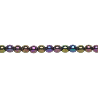 4mm - Czech - Opaque Iris Purple - Strand (16") - Glass Druk Round Bead