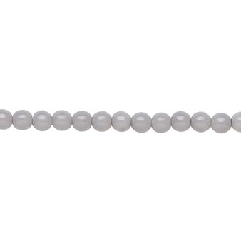 4mm - Czech - Opaque Blue Grey - Strand (16") - Glass Druk Round Bead