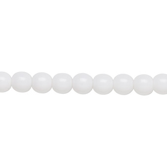 6mm - Czech - Opaque White - Strand (16") - Glass Druk Round Bead
