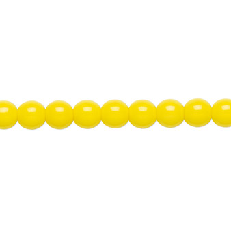 6mm - Czech - Opaque Yellow - Strand (16") - Glass Druk Round Bead