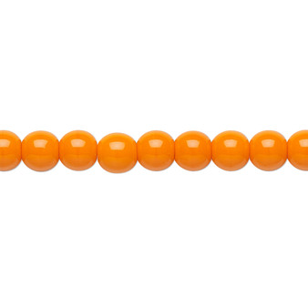 6mm - Czech - Opaque Orange - Strand (16") - Glass Druk Round Bead