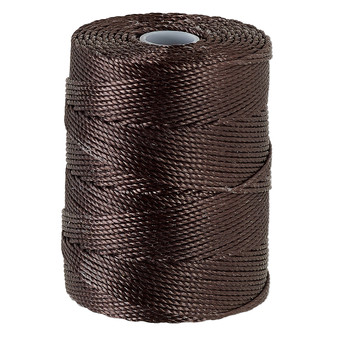 Thread, C-Lon®, nylon. 1 x Spool Size 0.5mm - 92yds (3-ply twisted) Brown